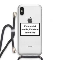 I'm dope: iPhone XS Transparant Hoesje met koord