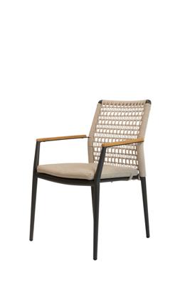 Qopps Indra dining tuinstoel stapelbaar rope beige Qopps Indra dining tuinstoel stapelbaar rope beige