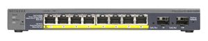 NETGEAR ProSAFE Smart Switch - GS110TP - 8 Power over Ethernet (PoE) poorten met 2 Gigabit Fiber SFP