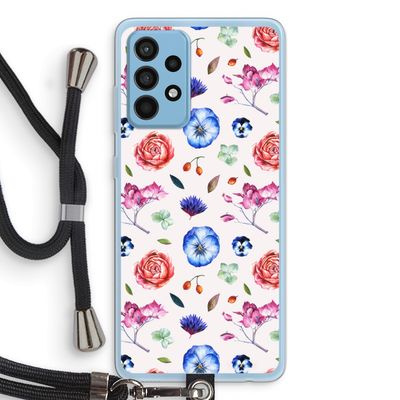Bloemetjes: Samsung Galaxy A52 Transparant Hoesje met koord