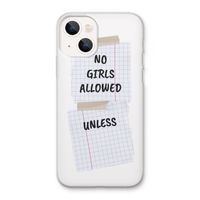 No Girls Allowed Unless: iPhone 13 Transparant Hoesje