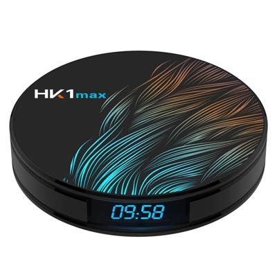 HK1max 4K UHD Smart TV Box with Remote Controller Android 9.0 RK3328 Quad-Core 64bit Cortex-A53 4GB+64GB Support Dual Band WiFi & AV & HDMI & RJ45