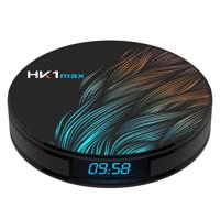 HK1max 4K UHD Smart TV Box with Remote Controller Android 9.0 RK3328 Quad-Core 64bit Cortex-A53 4GB+64GB Support Dual Band WiFi & AV & HDMI & RJ45