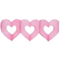 Hartjes feest slinger - roze - 300 cm - papier - Feestartikelen - versieringen - bruiloft