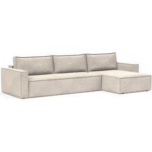 Innovation Newilla Ivory Corduroy Slaapbank met Chaise Longue