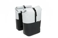 New Looxs Nyborg Dubbele Fietstas 34 Liter Lichtgrijs/Zwart