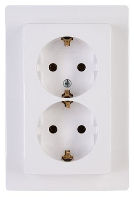 Paris wandcontactdoos 2-voudig KV arctic wit