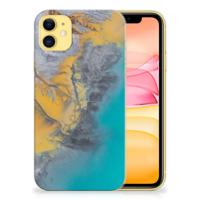 Apple iPhone 11 | TPU | Siliconen hoesje | Marble Blue Gold