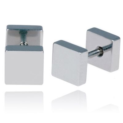LGT Jewels Stud oorbellen Square zilver 8mm