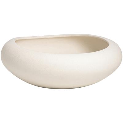Leen Bakker - Decorative Schaal Dust - 8,5xØ28,5 Cm - Keramiek - Grijs