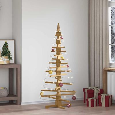 Houten kerstboom met standaard Bruin 150 cm Massief grenenhout Houten kerstboom met standaard Bruin 150 cm Massief grenenhout