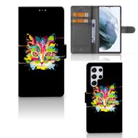 Samsung Galaxy S22 Ultra Leuk Hoesje Cat Color Samsung Galaxy S22 Ultra Leuk Hoesje Cat Color