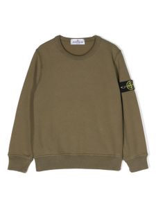 Stone Island Junior Compass-patch cotton sweatshirt - Vert