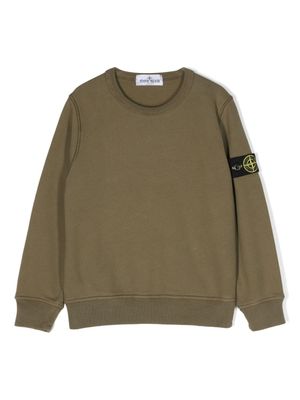 Stone Island Junior sweat en coton à patch logo - Vert