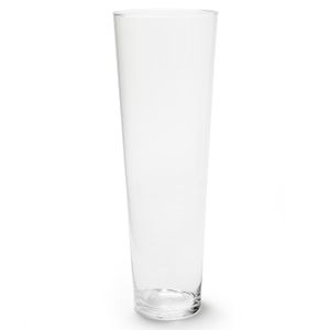 Transparante conische vaas/vazen van glas 17 x 50 cm