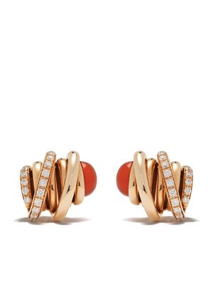 De Grisogono puces d'oreilles en or rose 18ct à ornements en cornaline et diamant