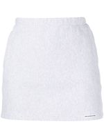 Alexander Wang logo-patch cotton miniskirt - Gris