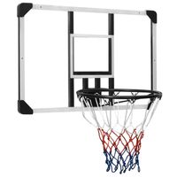 vidaXL Basketbalbord 90x60x2,5 cm polycarbonaat transparant - thumbnail