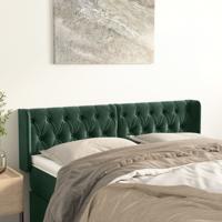Hoofdbord met randen 147x16x78/88 cm fluweel donkergroen