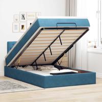 Ottoman bed met matras en LED's 120x200cm fluweel donkerblauw