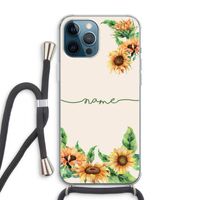 Zonnebloemen: iPhone 12 Pro Max Transparant Hoesje met koord