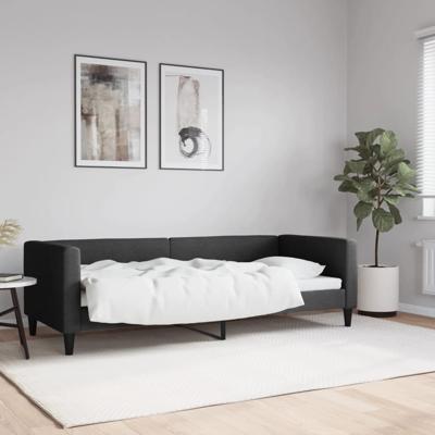 Slaapbank 80x200 cm stof zwart