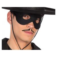 Zwarte potlood/zorro snor - verkleed accessoire plaksnorren - kinderen/volwassenen Zwarte potlood/zorro snor - verkleed accessoire plaksnorren - kinderen/volwassenen