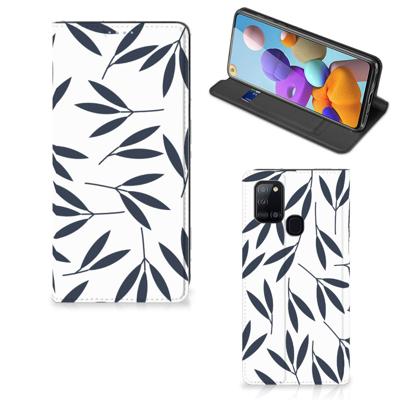 Samsung Galaxy A21s Smart Cover Leaves Blue
