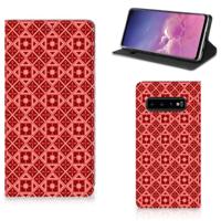 Samsung Galaxy S10 | Hoesje met Magneet | Batik Rood