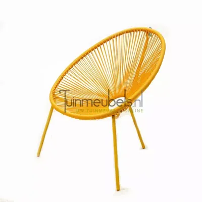 Draadstoel Barros Geel Wicker Aluminium tuinstoel van Vita