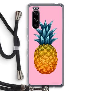 Grote ananas: Sony Xperia 5 Transparant Hoesje met koord