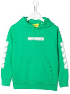 Off-White Kids hoodie Glow In The Dark à logo imprimé - Vert