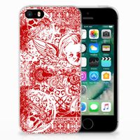 Silicone Back Case Apple iPhone SE | 5S Angel Skull Rood