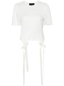 Simone Rocha t-shirt en coton à détails de nœuds - Blanc