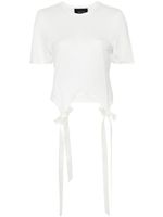 Simone Rocha t-shirt en coton à détails de nœuds - Blanc - thumbnail