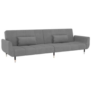 The Living Store Slaapbank Velvet - Lichtgrijs - 220x84.5x69cm - Verstelbare rugleuning