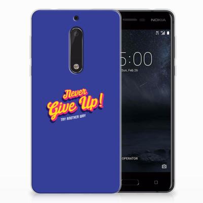 Nokia 5 | Siliconen hoesje | met naam Never Give Up Nokia 5 | Siliconen hoesje | met naam Never Give Up