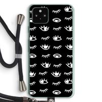 Eye pattern #3: Pixel 5a 5G Transparant Hoesje met koord