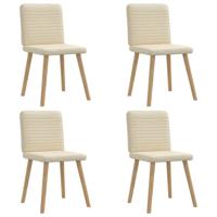 Eetkamerstoelen 4 st stof crèmekleurig
