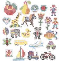 Creativ Company Onderplaat, geometrie, dieren, kinderen/bloemen en transport, afm 7x7,5-14x16 cm, medium, helder, 4x10 doos/ 1 doos