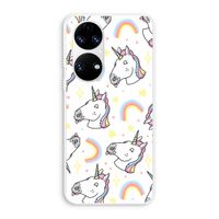 Rainbow Unicorn: Huawei P50 Transparant Hoesje