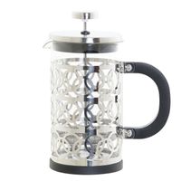 Cafetiere French Press koffiezetter zwart met inox 600 ml - thumbnail