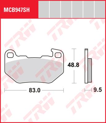 TRW Remblokken, en remschoenen voor de moto, MCB947SH