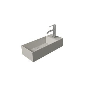 Fontein Salenzi Spy 45x20 cm Mat Grijs Kraangat Rechts (inclusief bijpassende waste)