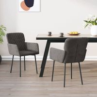 Eetkamerstoelen 2 st fluweel donkergrijs