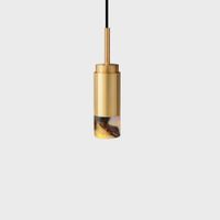 Anour Donya Onyx Cylinder Hanglamp - Gemixte kap - Goud PVD - thumbnail