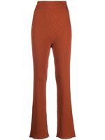 PAULA pantalon évasé en maille nervurée - Orange