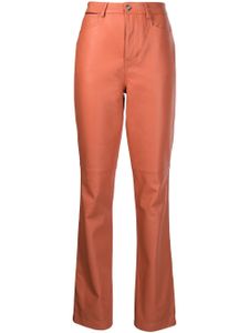 Proenza Schouler White Label pantalon droit en peau d'agneau - Orange