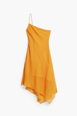 Asymmetrische midi-jurk met lagen - ORANGE - XS Asymmetrische midi-jurk met lagen - ORANGE - XS