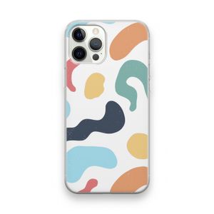 Memphis Shapes Blue: iPhone 12 Pro Transparant Hoesje